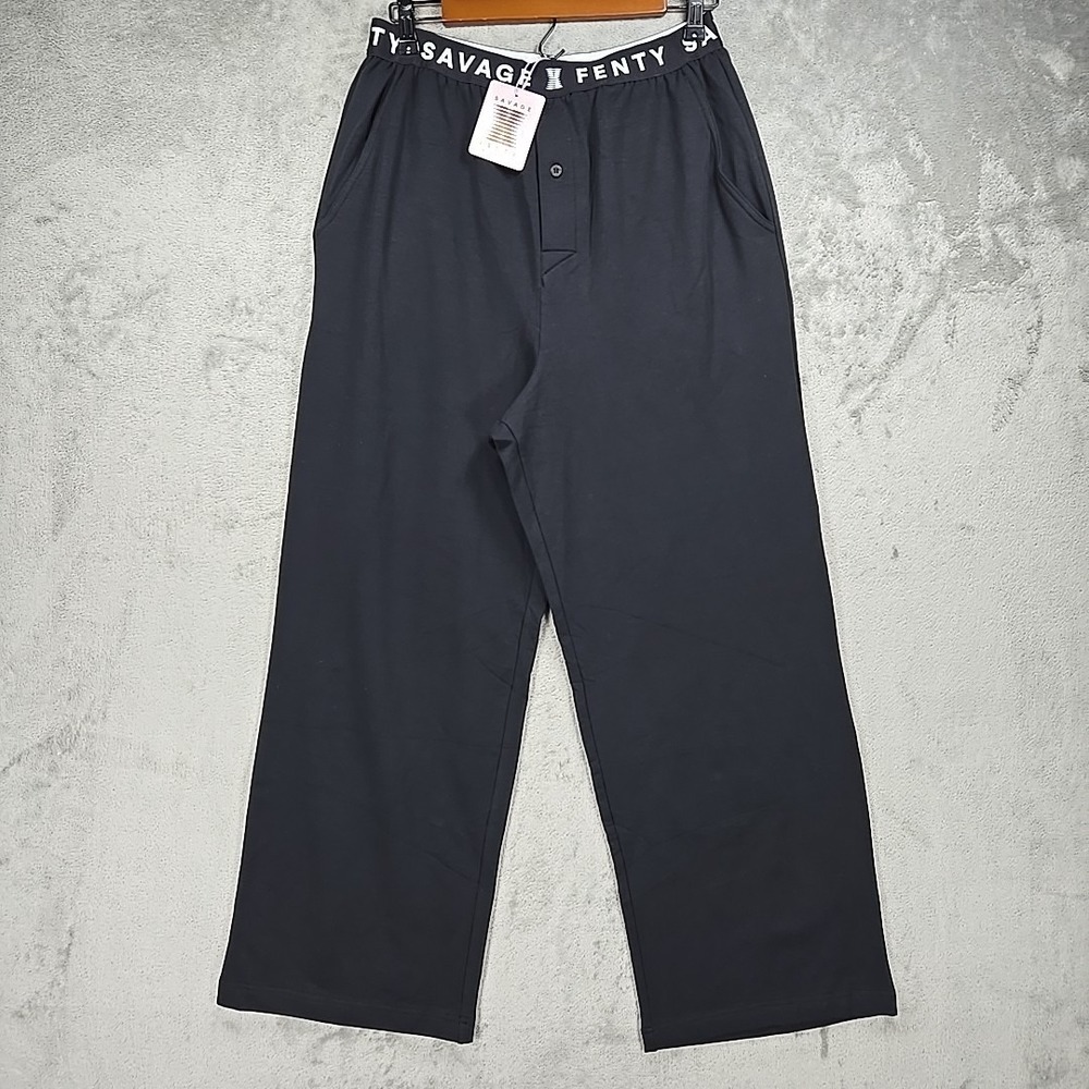 Savage X Fenty Sleep Black Pants Loungewear Men's Size Med NWT